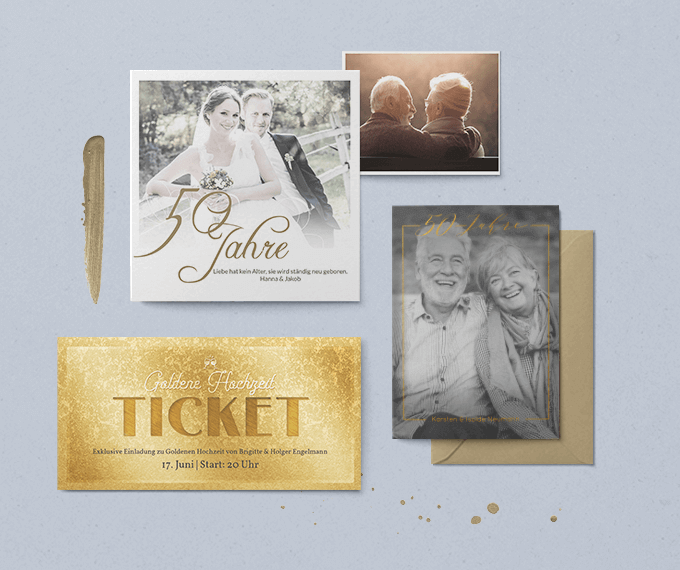 Einladungskarten Goldene Hochzeit